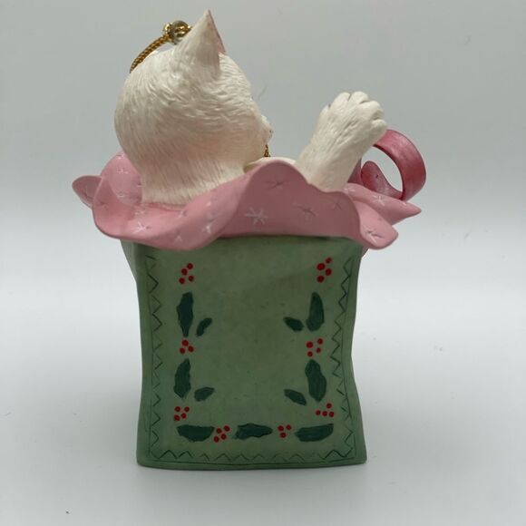 Lenox White and Pink Cat Figurine Ornament - Picture 3 of 5